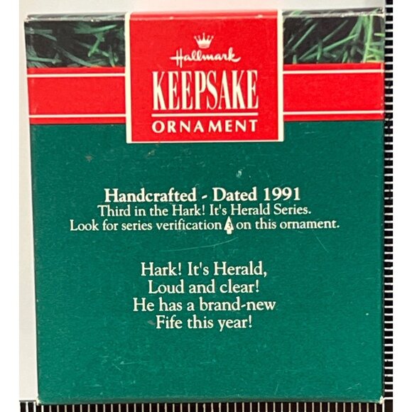 1991 HALLMARK KEEPSAKE ORNAMENT QX437-9 HARK IT'S HERALD FIFE - Picture 2 of 6